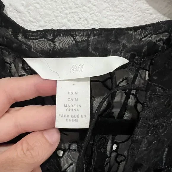 H&M HM Conscious Organza Kaftan DRESS Black BLOGGERS SOLD OUT STYLE Medium - Picture 6 of 11